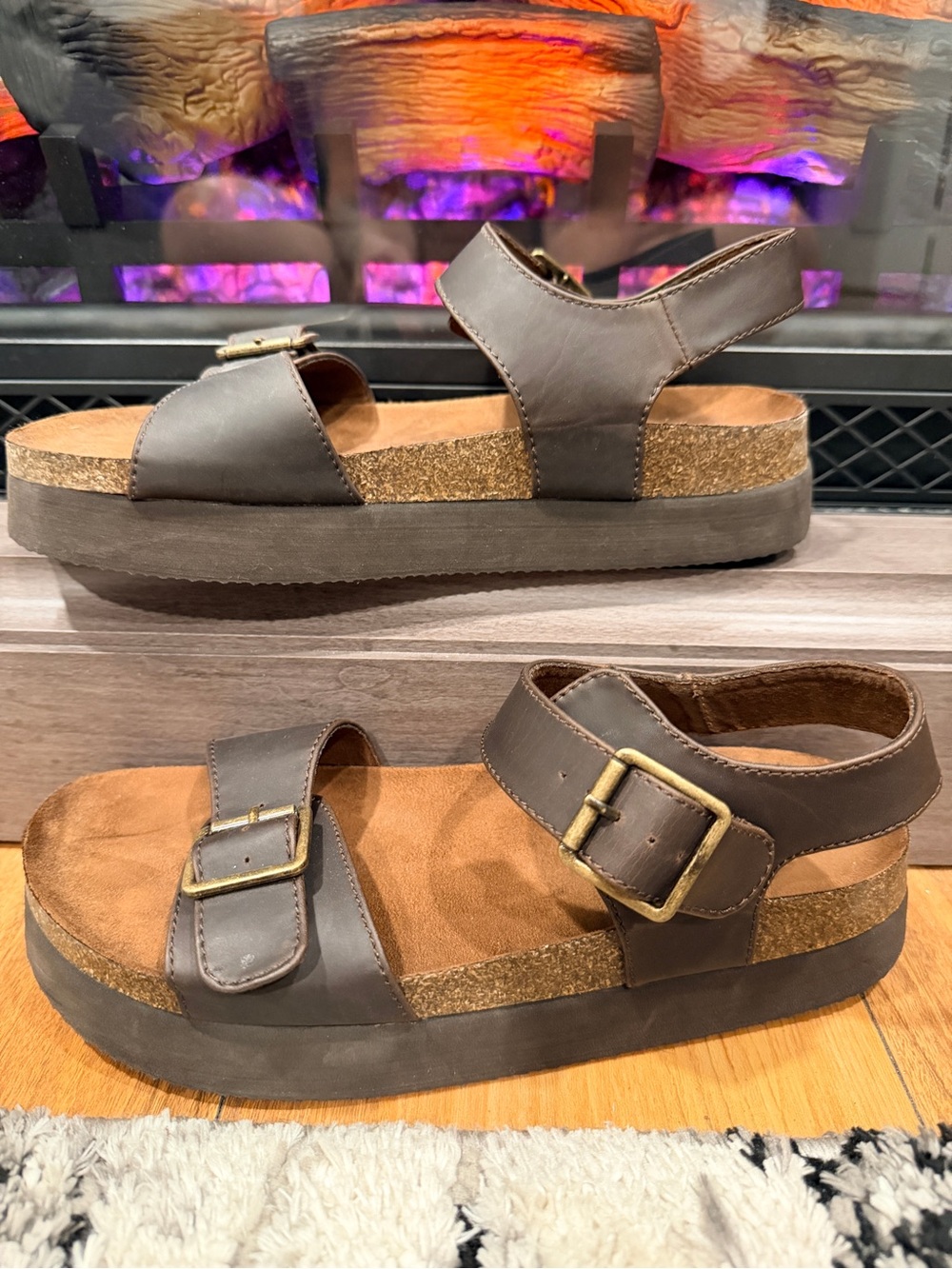 Cliffs by WHITE MOUNTAIN Brown Cork Platform Sandal